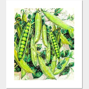 Pea pod plant Posters and Art